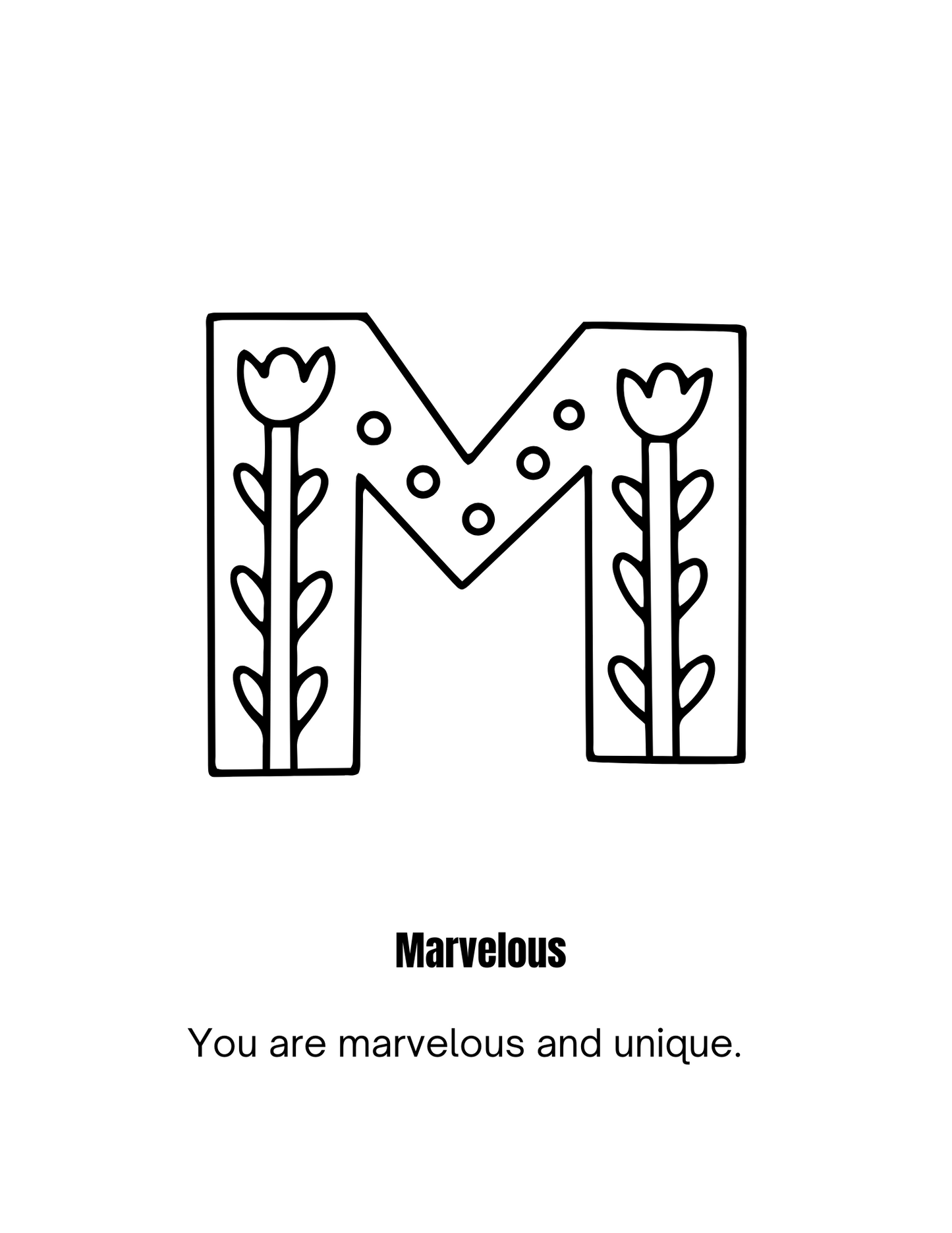 ABC Affirmation: Digital Coloring Pages