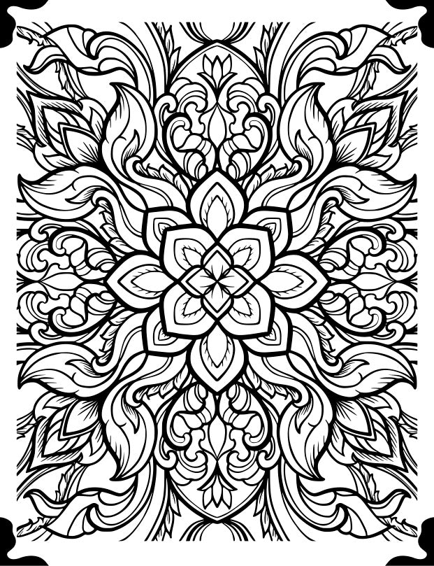 Flower Maze Coloring Book: Adult