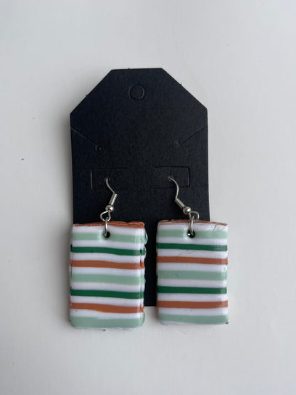 Mint Stripped Earrings