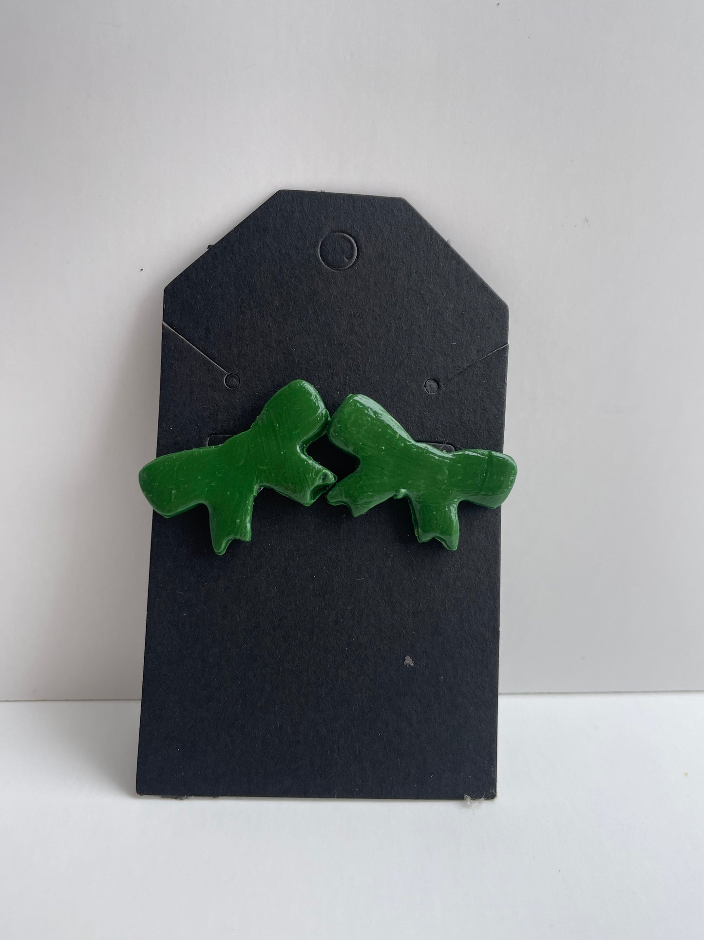 Green Ribbon Studs