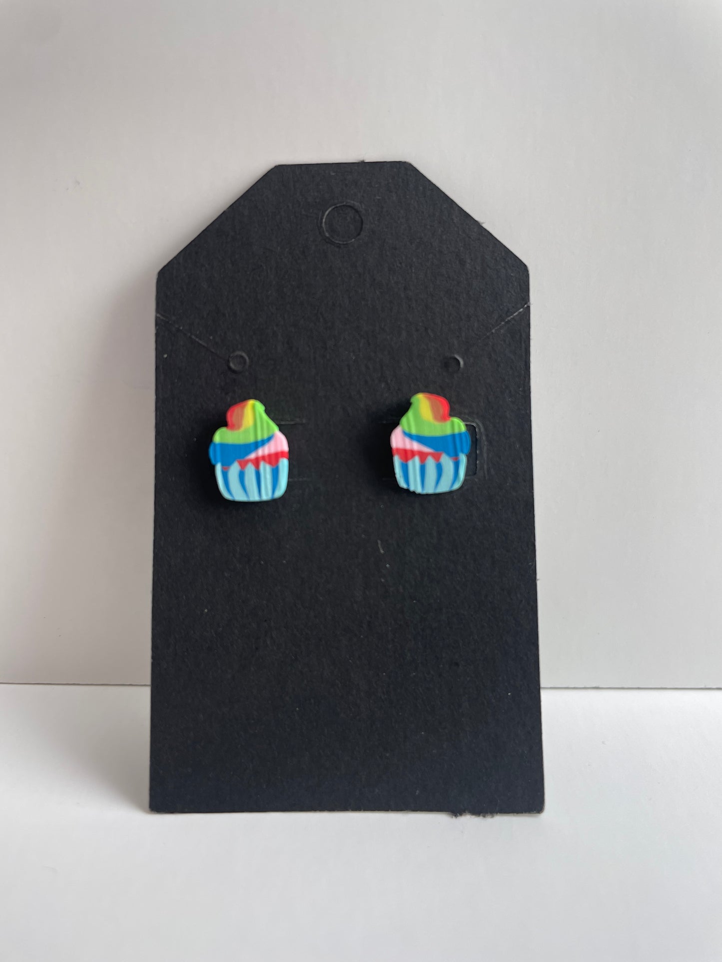 Rainbow Cupcake Studs