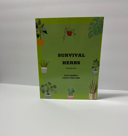 Survival Herbs Coloring Book: Let's learn & color together