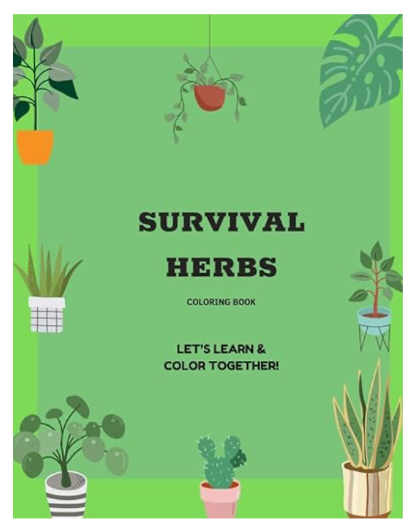 Survival Herbs: Digital Coloring Pages