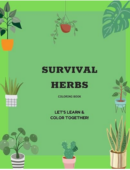 Survival Herbs Coloring Book: Let's learn & color together